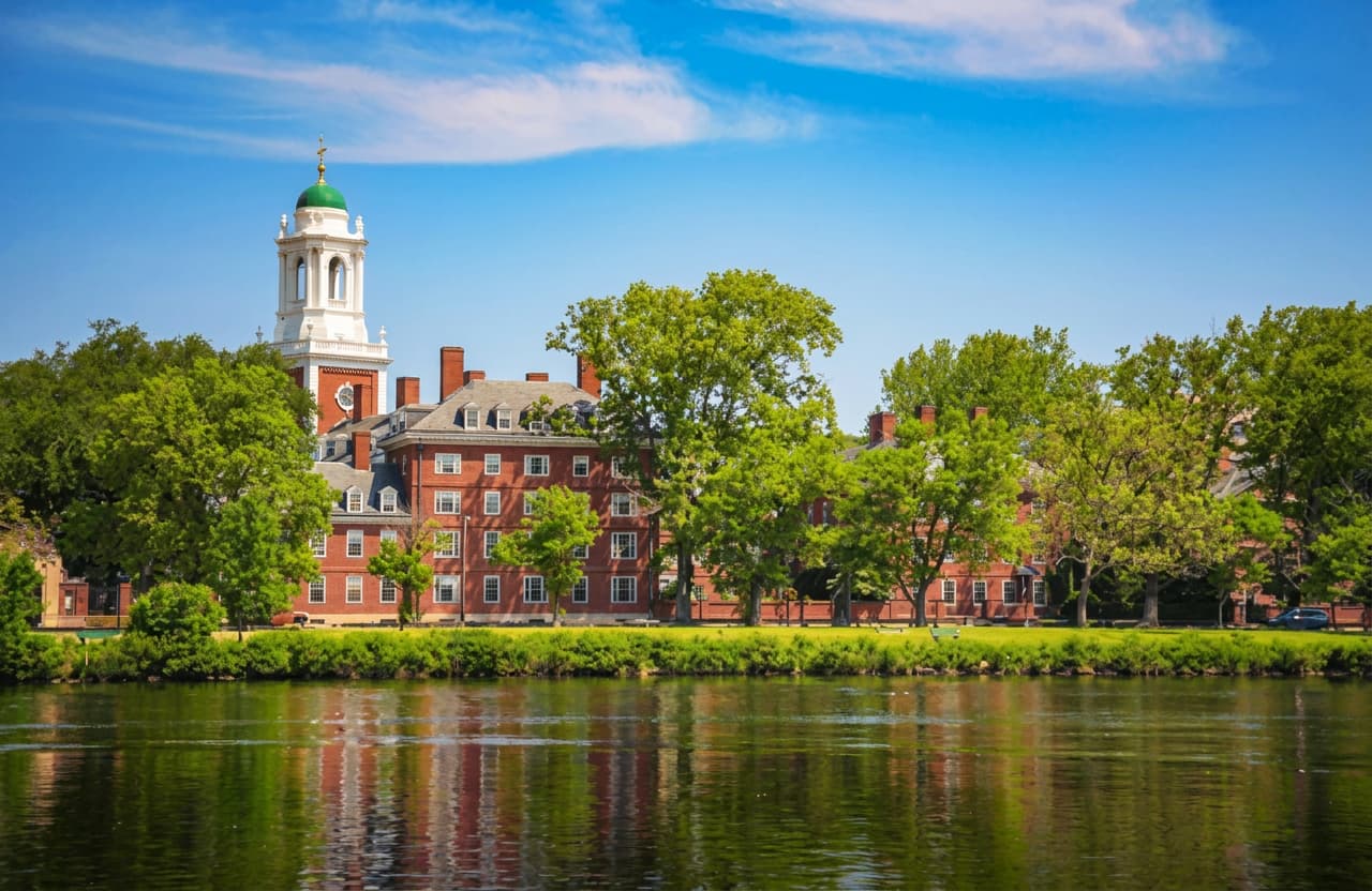 A university campus view in the United States.