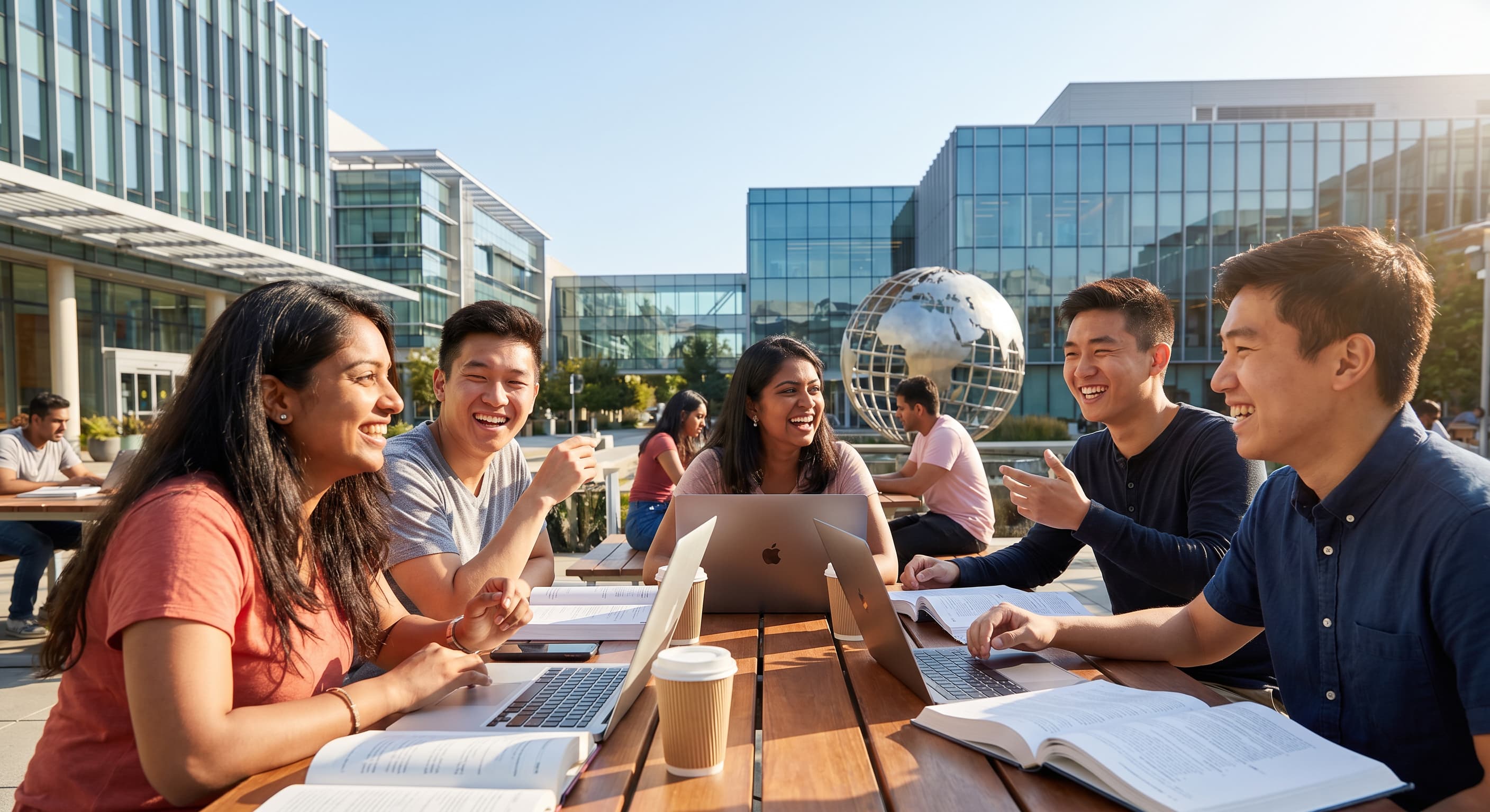Younger students at a UK summer programme outdoors.