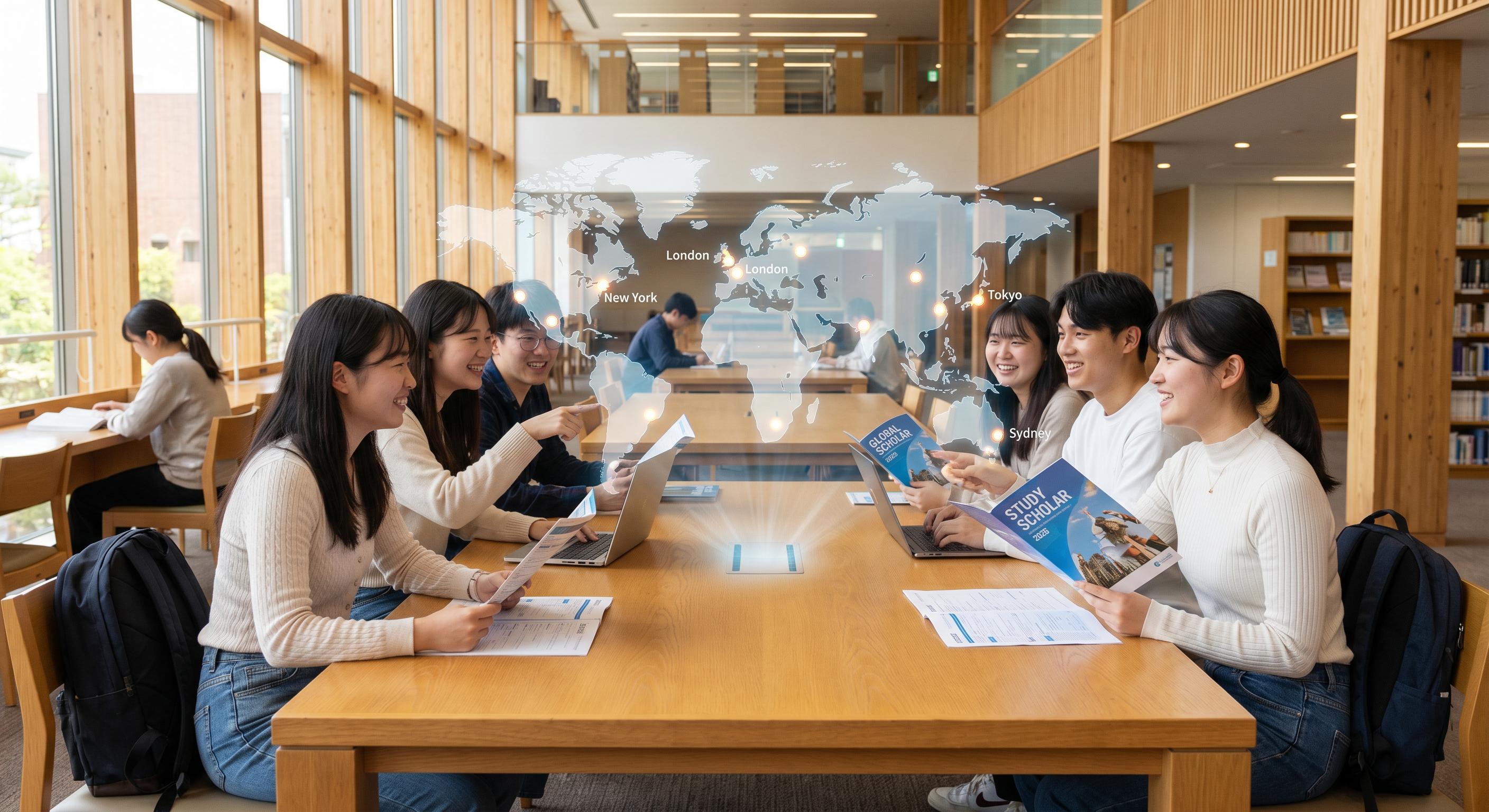 Planning study abroad from China — Study abroad city destinations signpost.