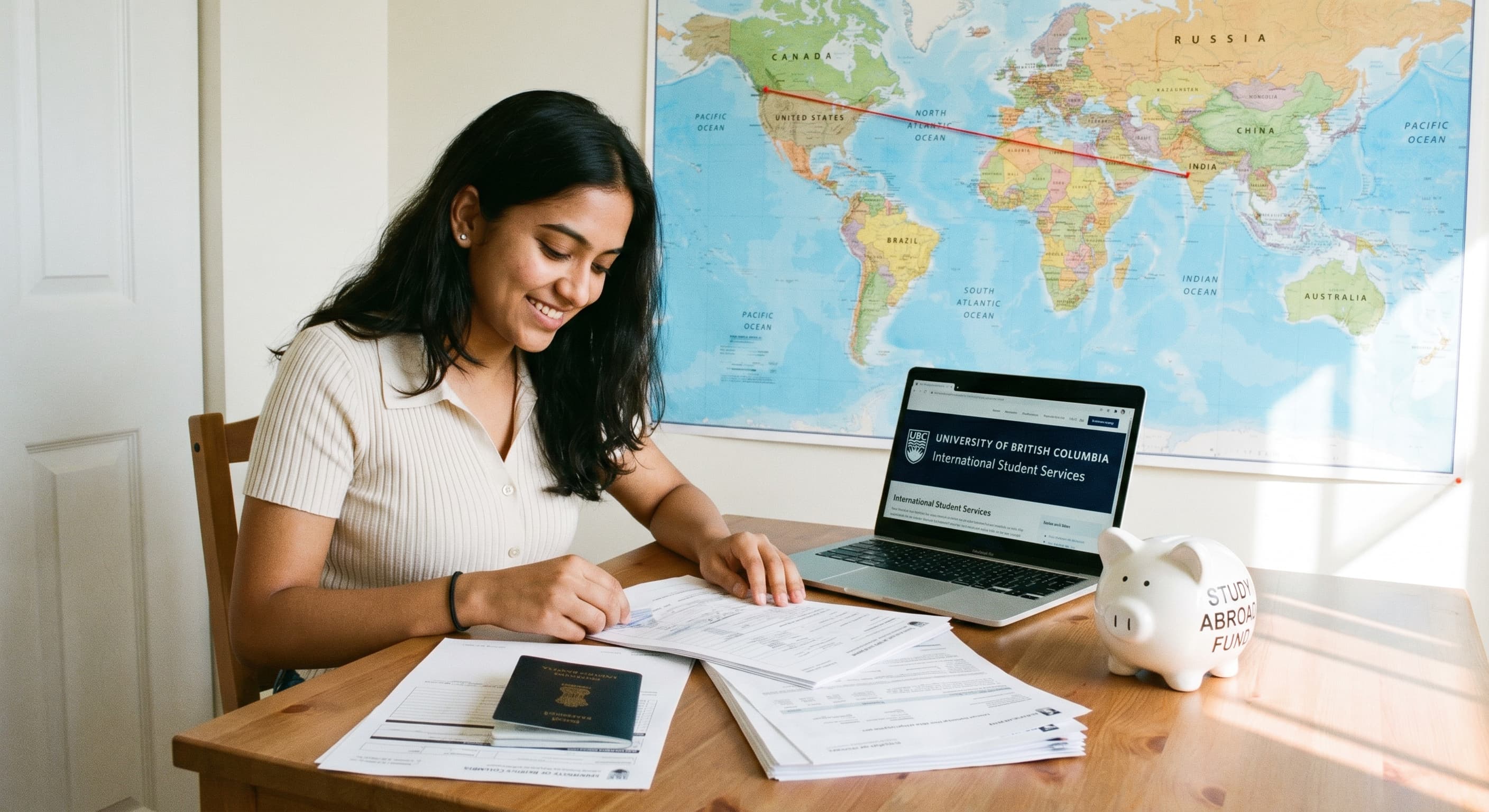 Planning study abroad from China — Study visa support destination map.