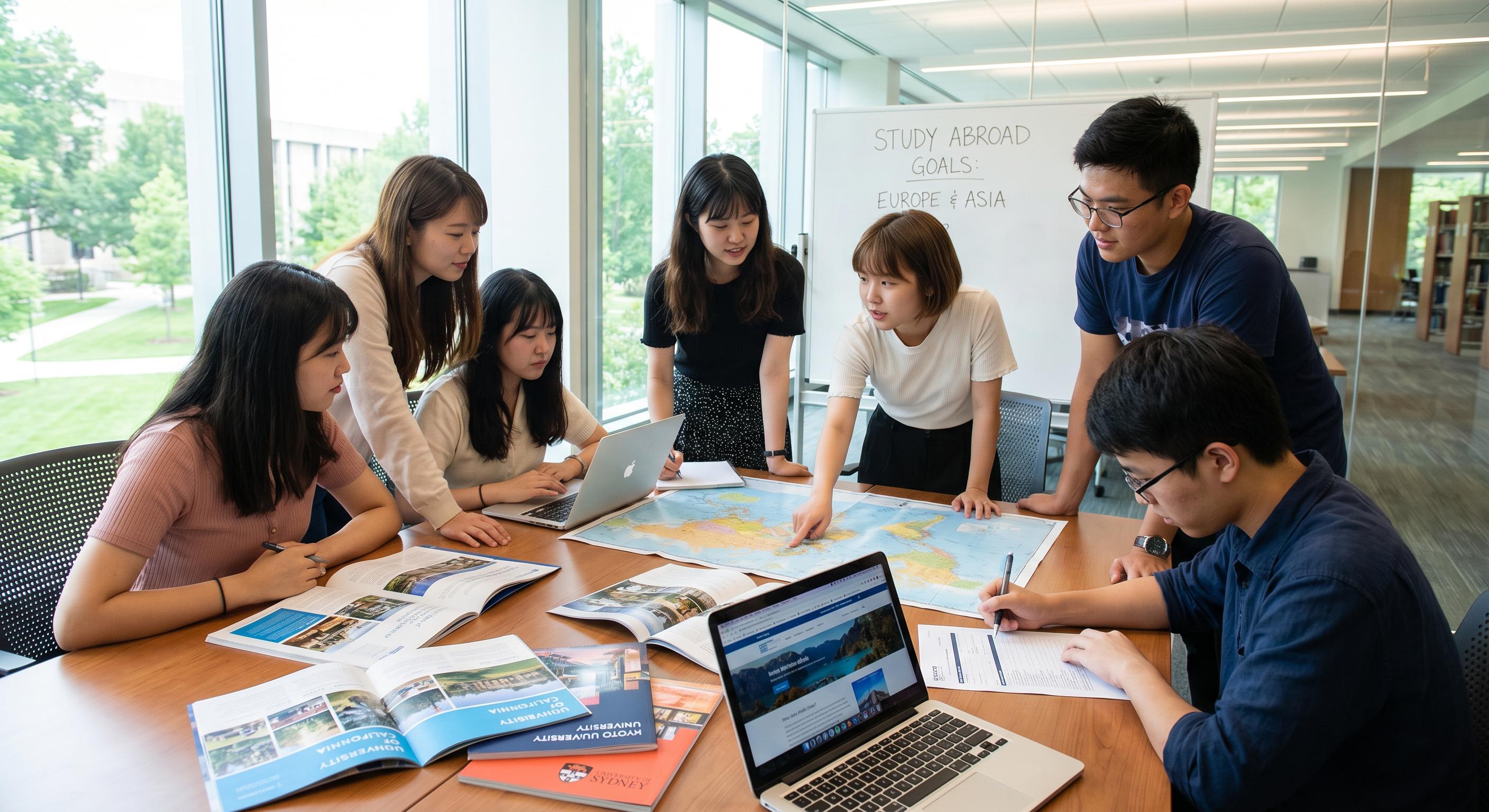 Steps for Japan students — Study abroad goals laptop planning.